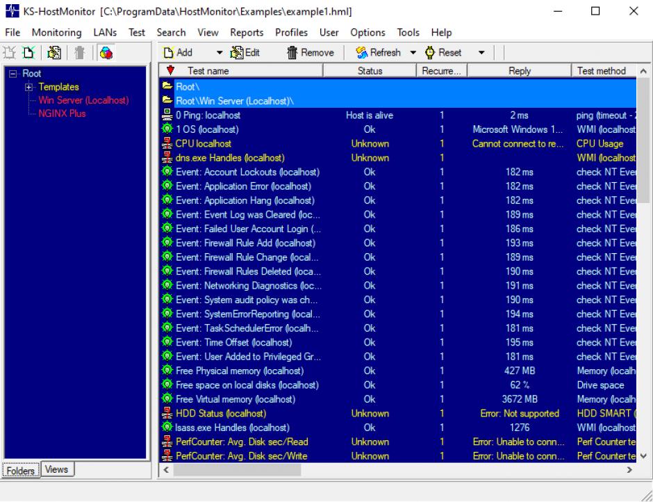 Advanced Host Monitor main screen