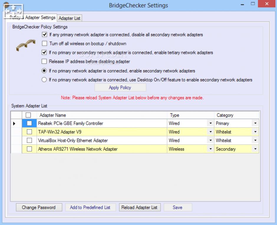 screenshot of program