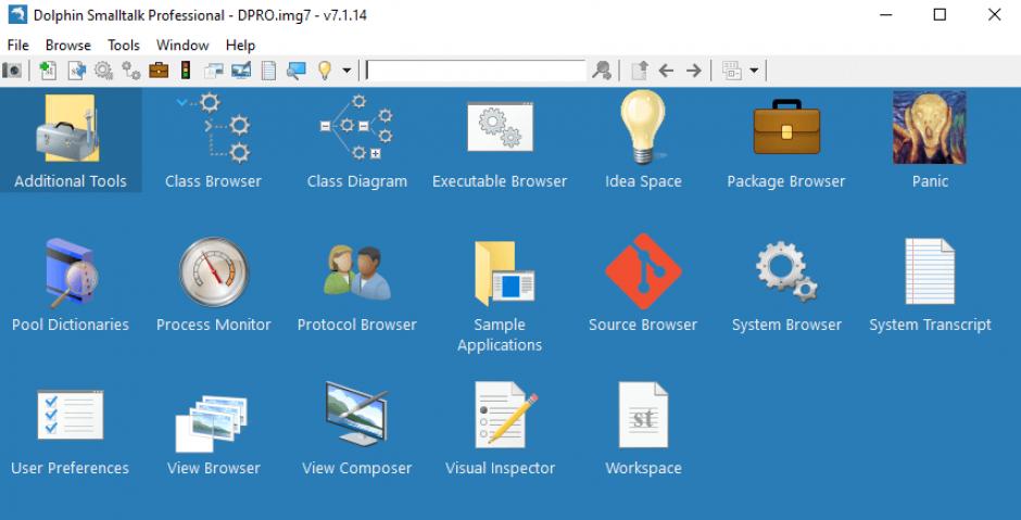 Dolphin Smalltalk Professional main screen