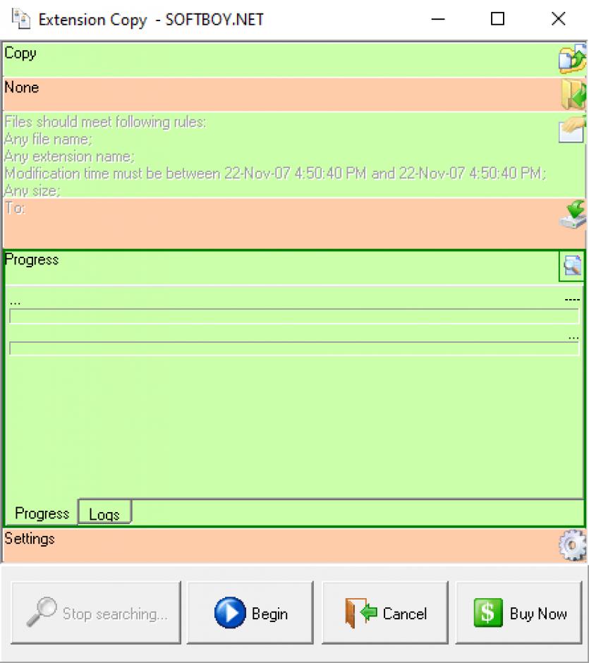 screenshot of program