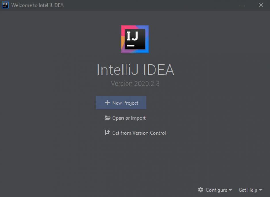 IntelliJ IDEA Community Edition main screen