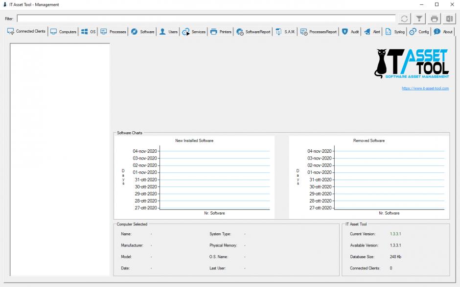 IT Asset Tool main screen