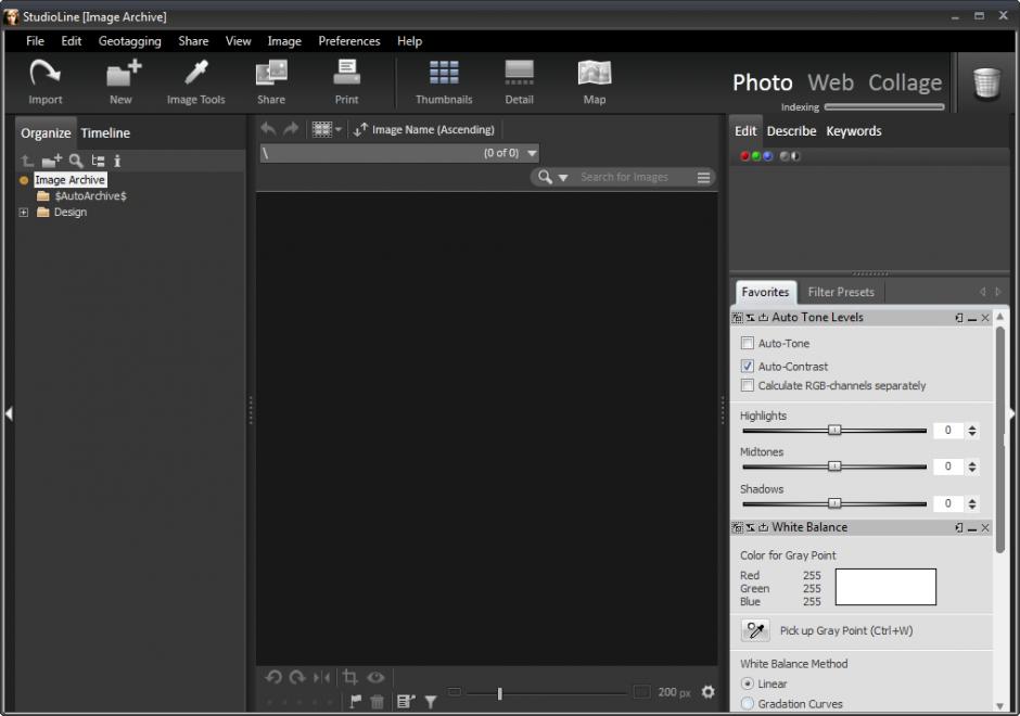 StudioLine Web Designer main screen