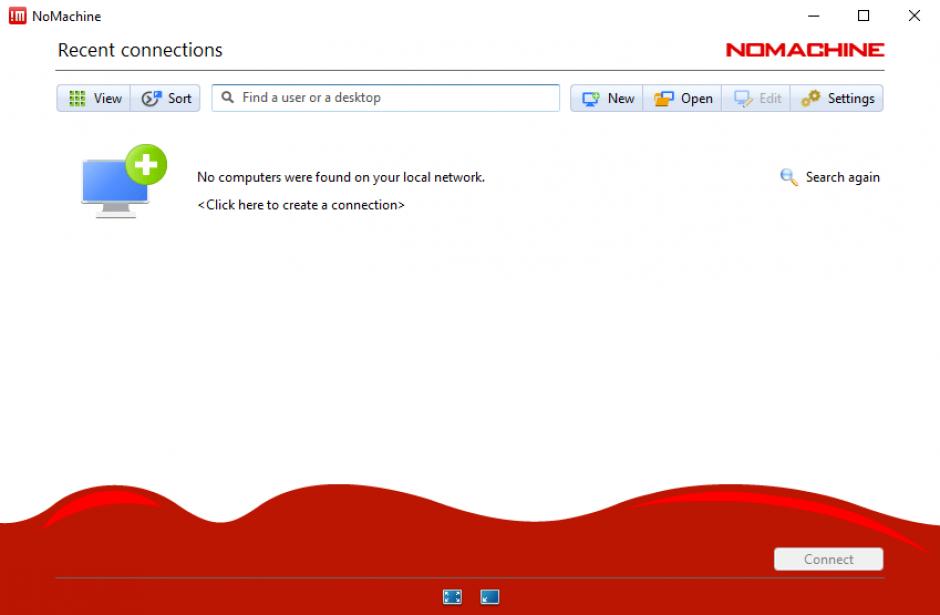 NoMachine main screen