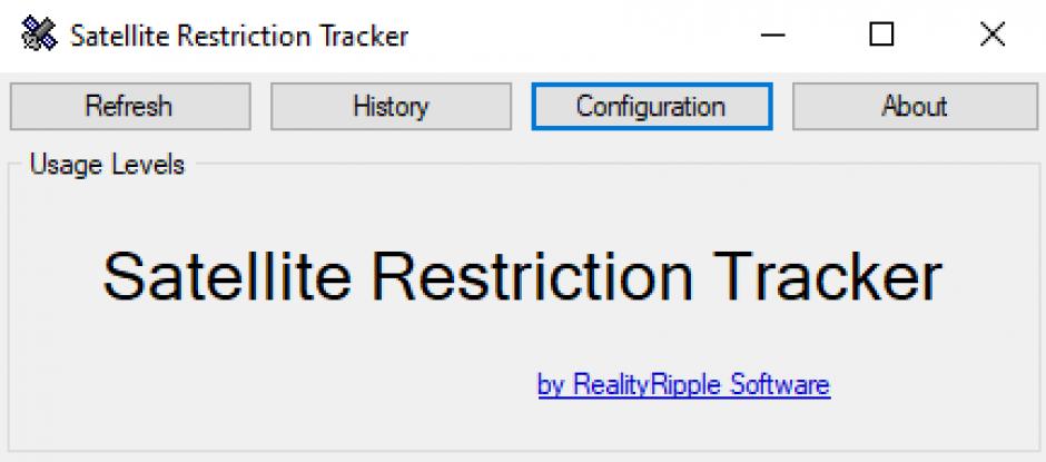 Satellite Restriction Tracker main screen