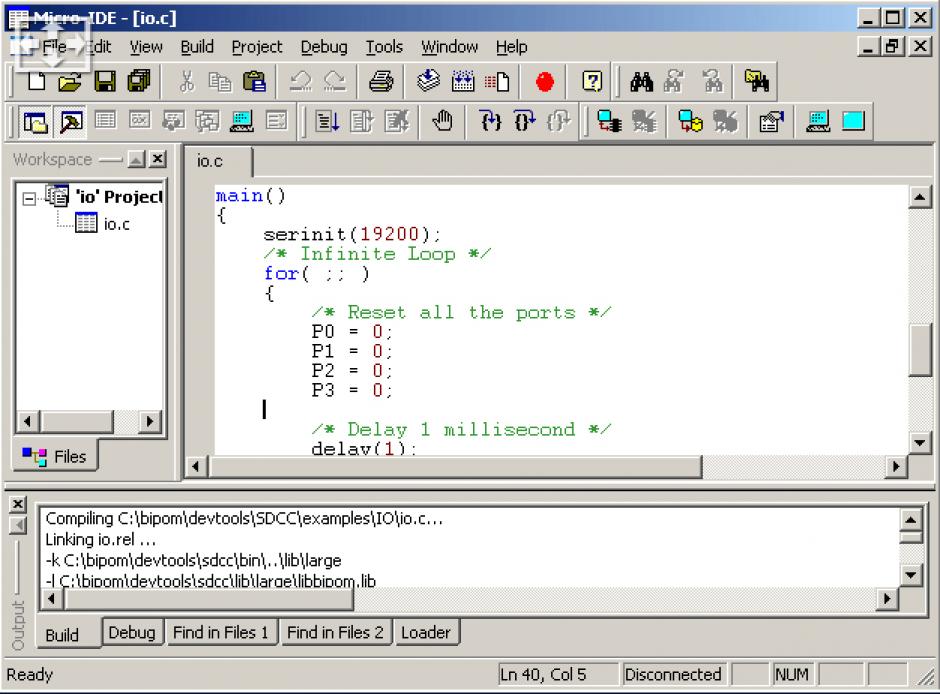 screenshot of program