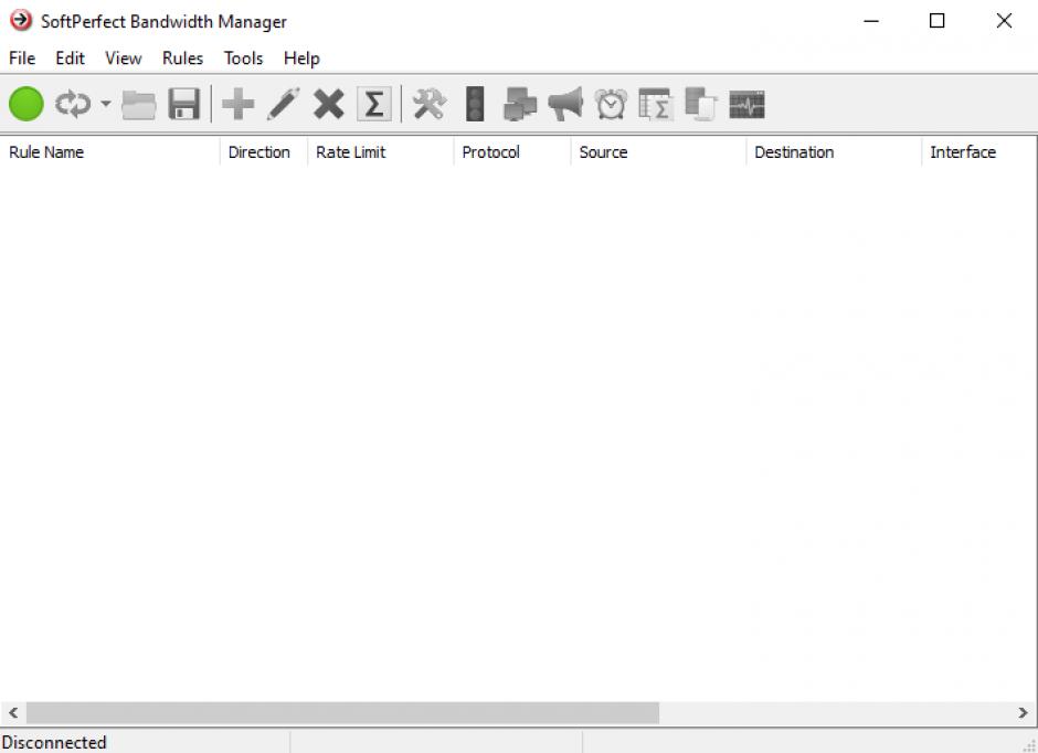 SoftPerfect Bandwidth Manager main screen