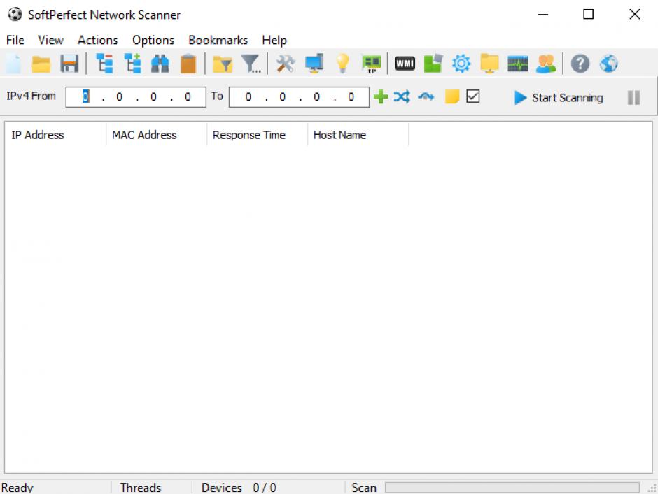 SoftPerfect Network Scanner main screen