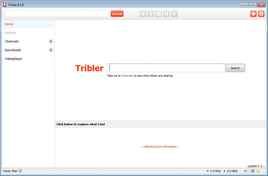 Tribler main screen