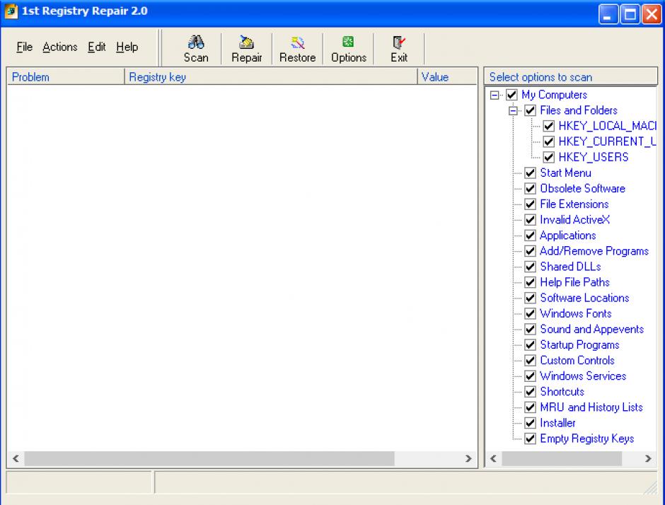 screenshot of program