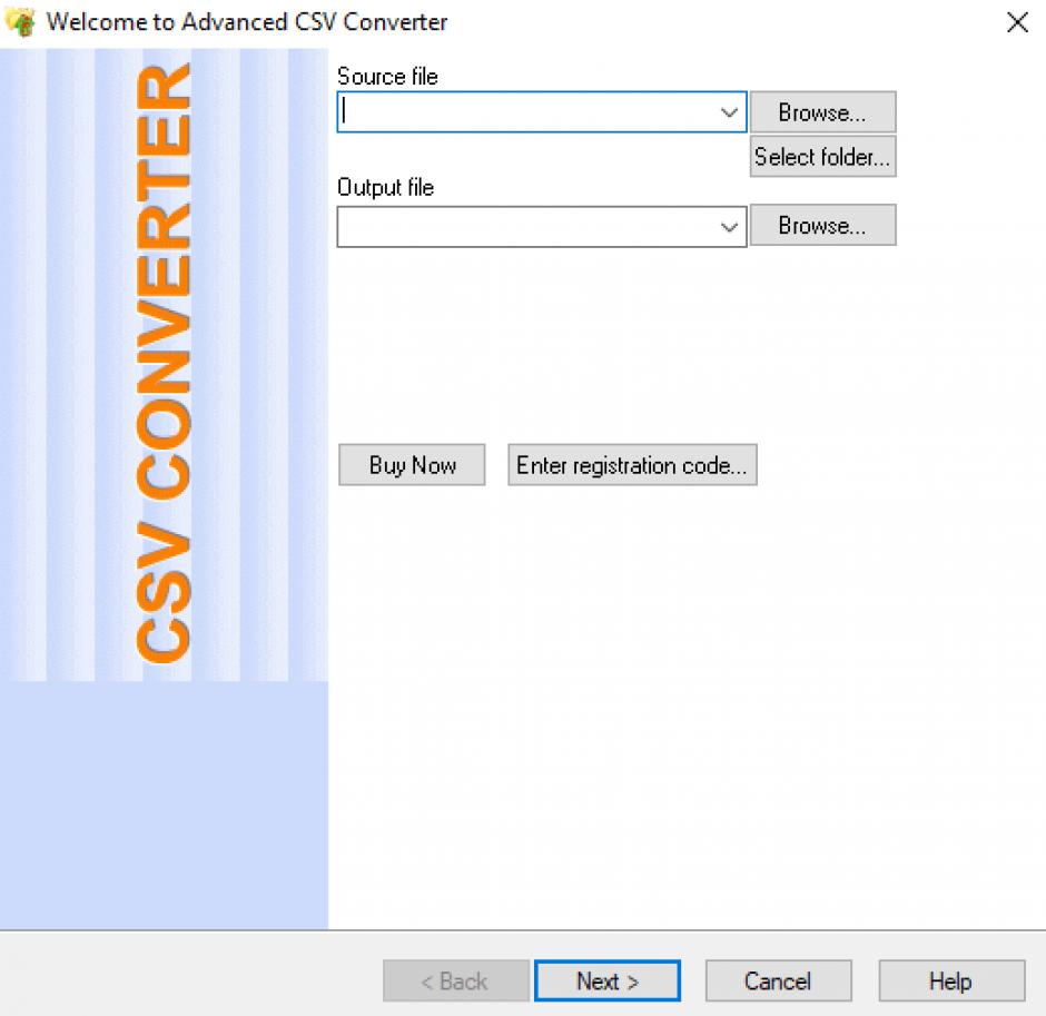 Advanced CSV Converter main screen