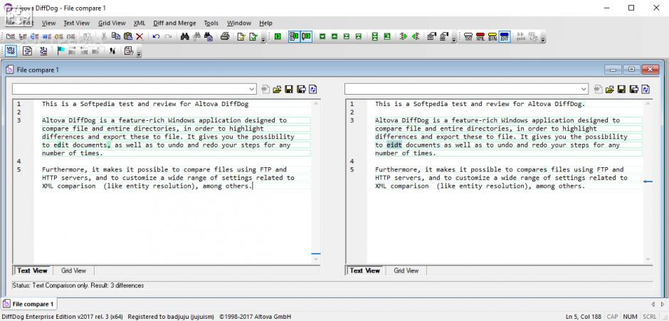 Altova DiffDog Enterprise main screen