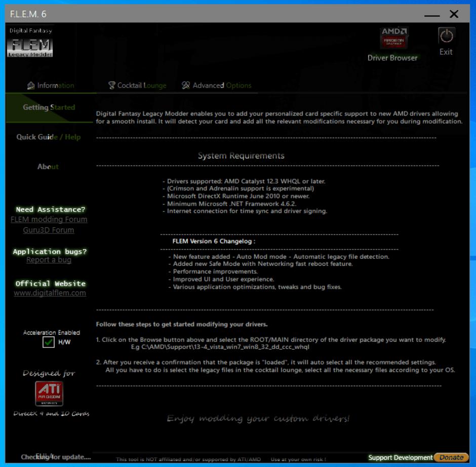 screenshot of program