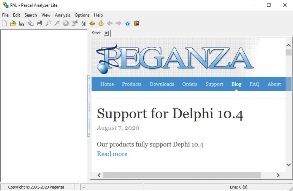Pascal Analyzer Lite main screen
