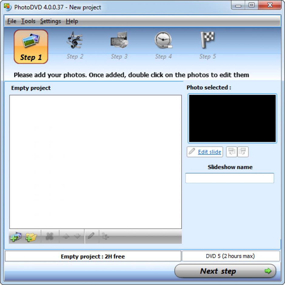 screenshot of program