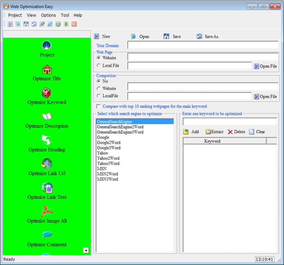 screenshot of program