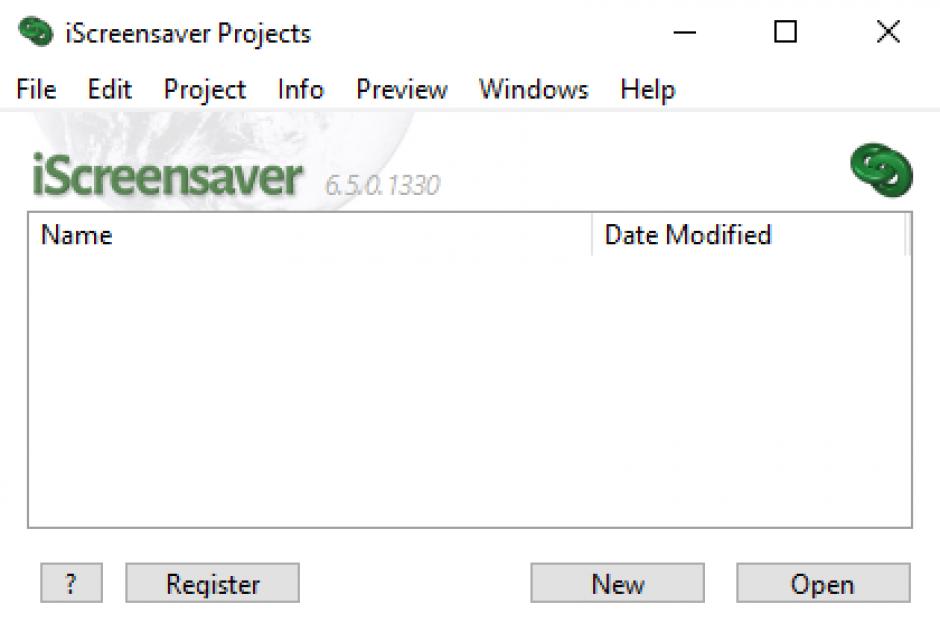 iScreensaver Designer main screen