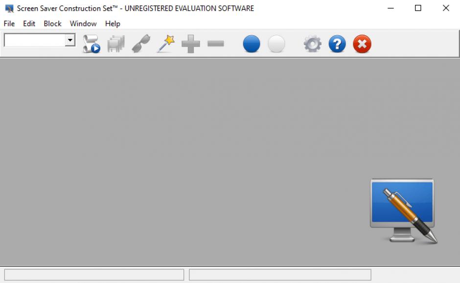 Screen Saver Construction Set main screen