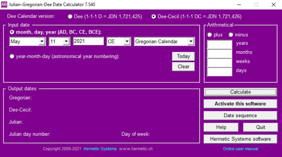 screenshot of program