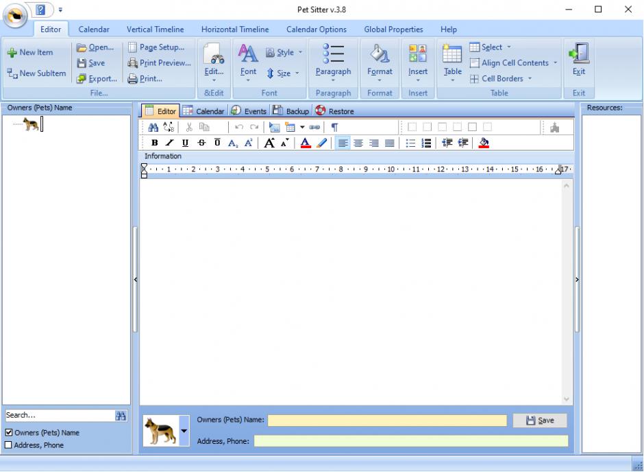 screenshot of program