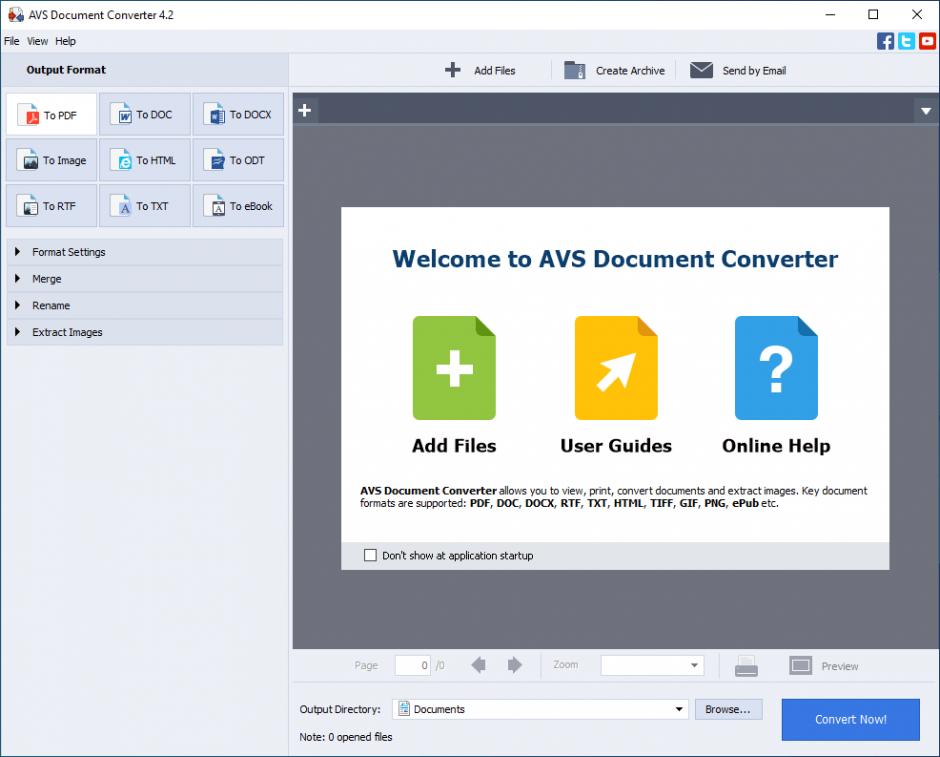 AVS Document Converter main screen