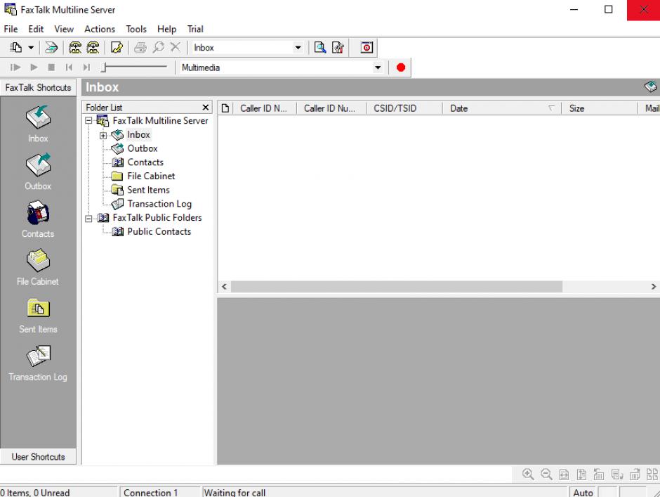 FaxTalk Multiline Server main screen