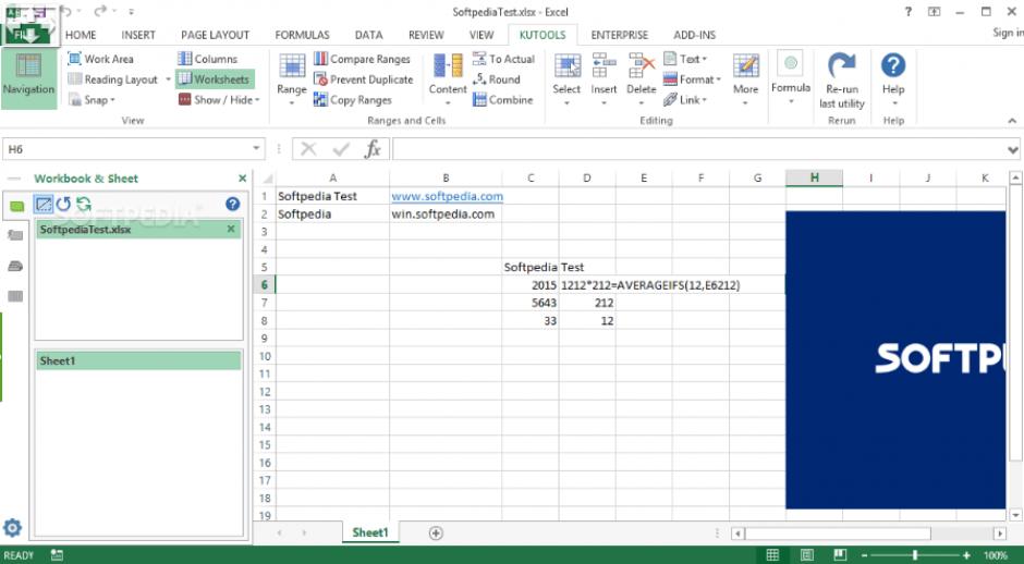 Kutools for Excel main screen