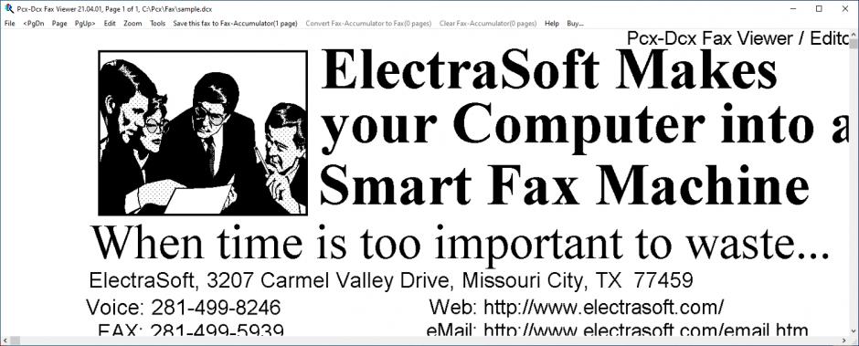 Pcx-Dcx Fax Viewer main screen
