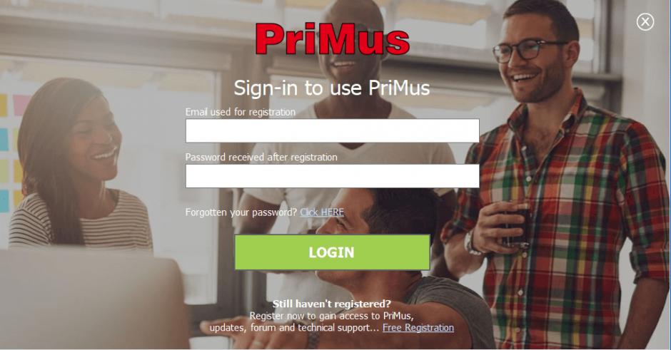 PriMus main screen