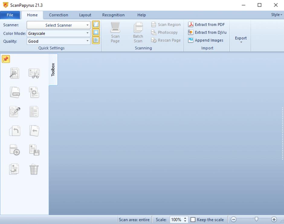 screenshot of program