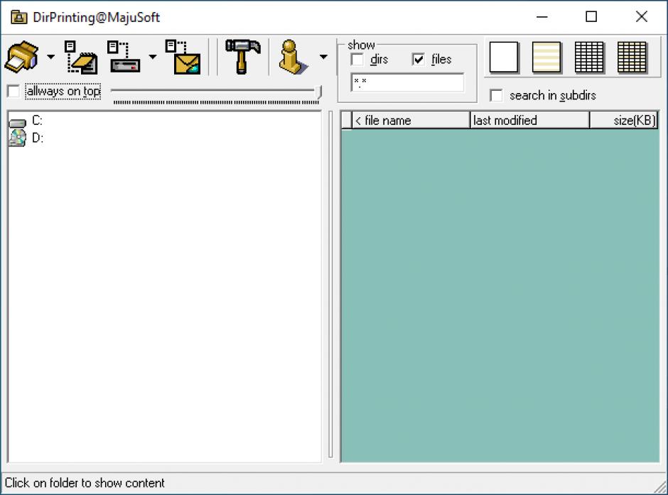 screenshot of program