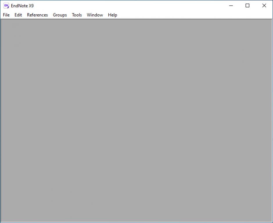 EndNote X9 main screen