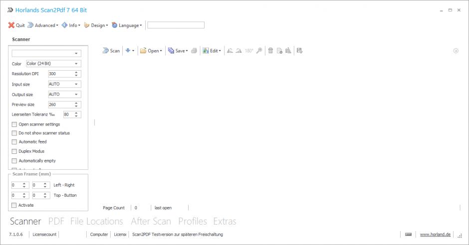 Horland's Scan2Pdf main screen
