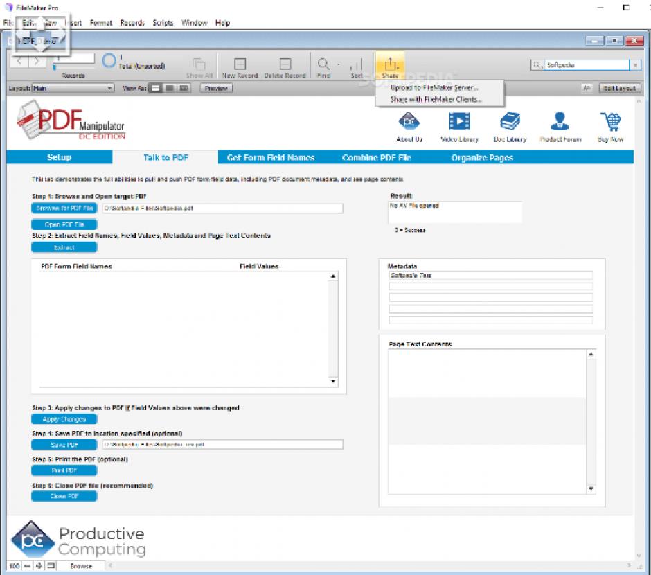 PDF Manipulator DC main screen