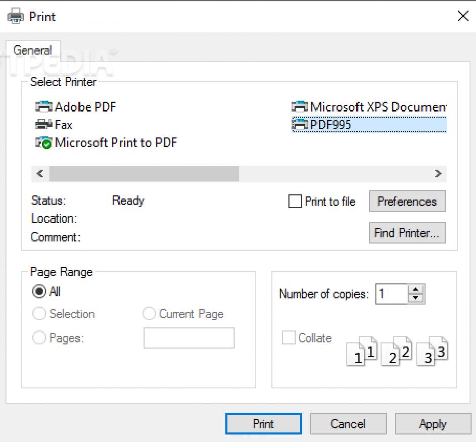 pdf995 main screen