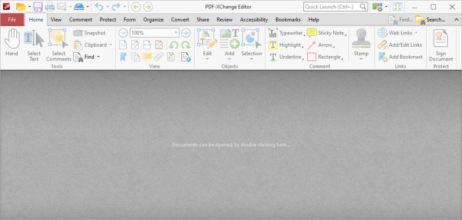 PDF-XChange Editor main screen