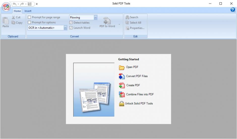 Solid PDF Tools main screen
