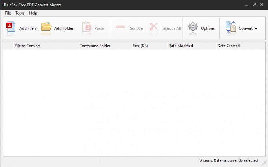 BlueFox Free PDF Convert Master main screen
