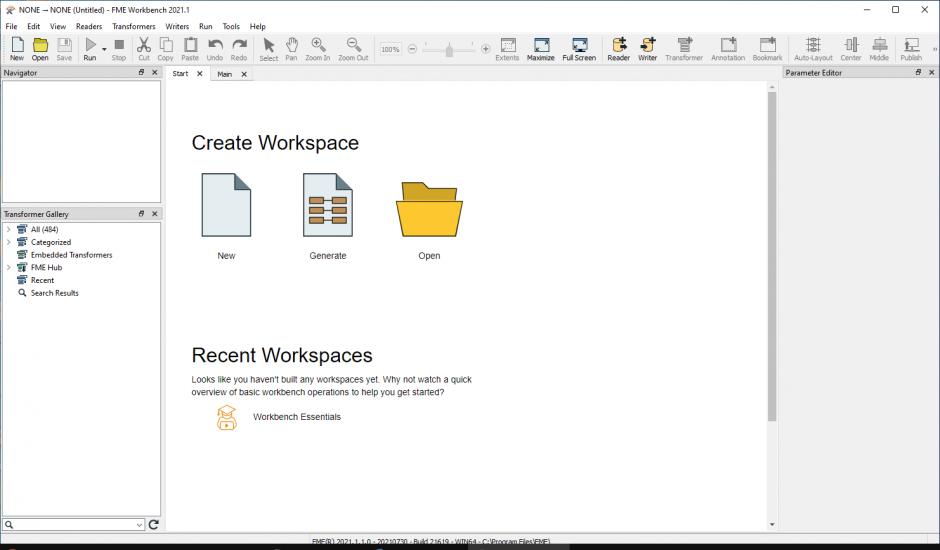 FME Desktop main screen