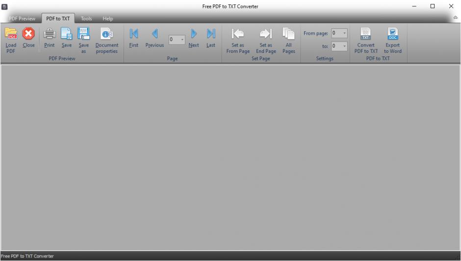 Free PDF to TXT Converter main screen