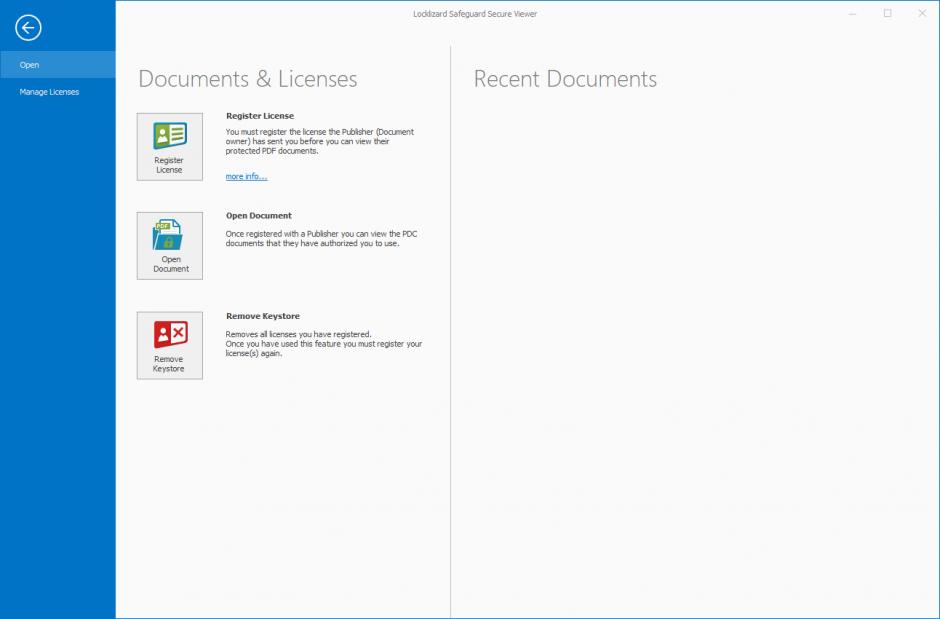 Locklizard Safeguard PDF Viewer main screen