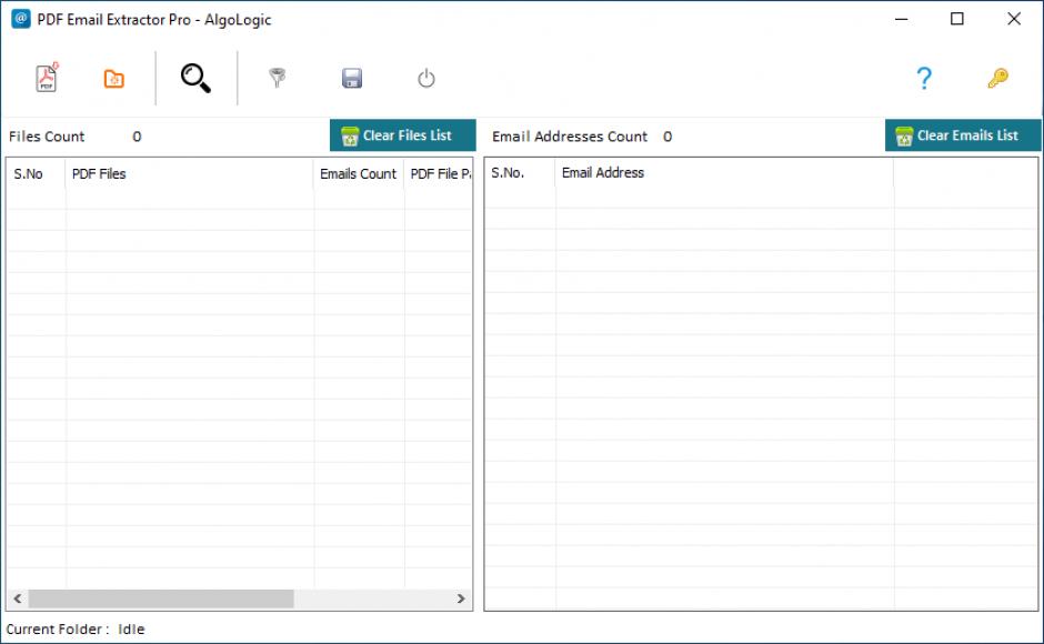PDF Email Extractor Pro main screen