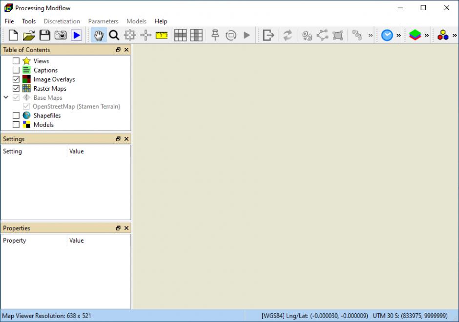 Processing Modflow main screen