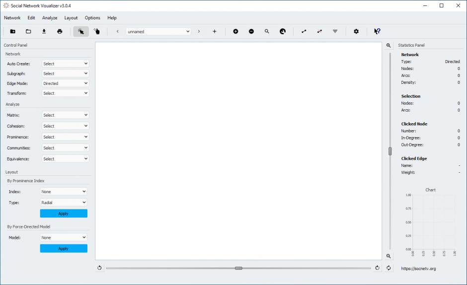 Social Network Visualizer main screen