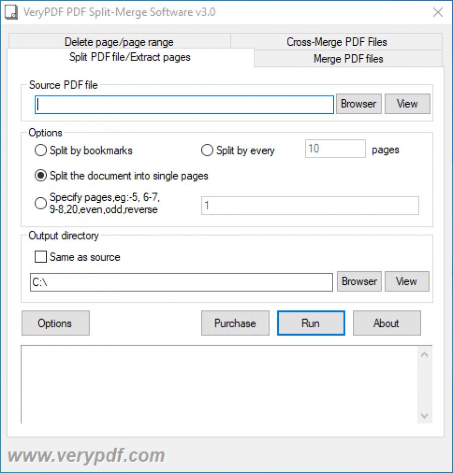 VeryPDF PDF Split-Merge main screen