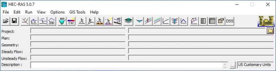 HEC-RAS main screen