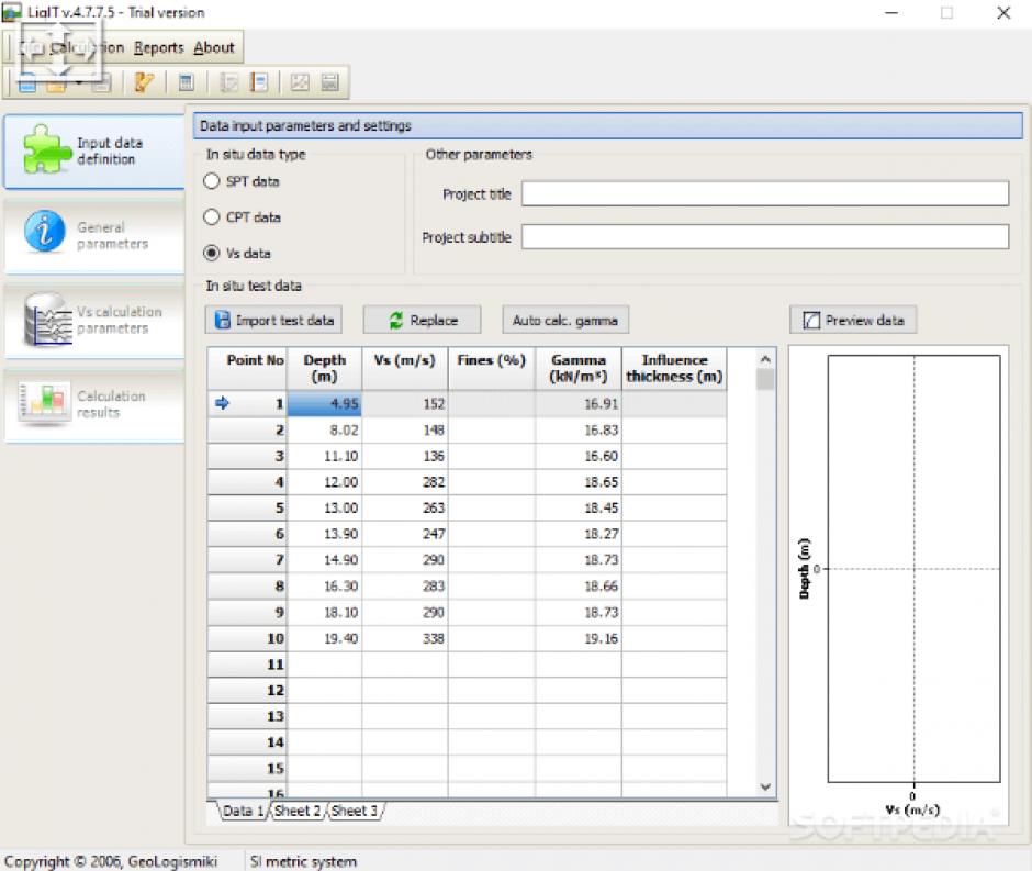 screenshot of program