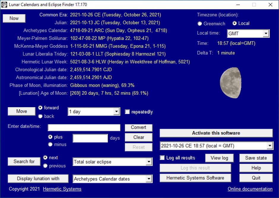 screenshot of program