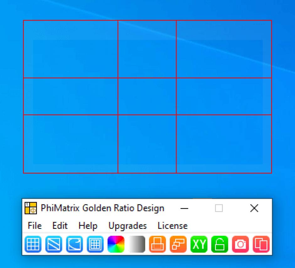 PhiMatrix Golden Ratio Design main screen