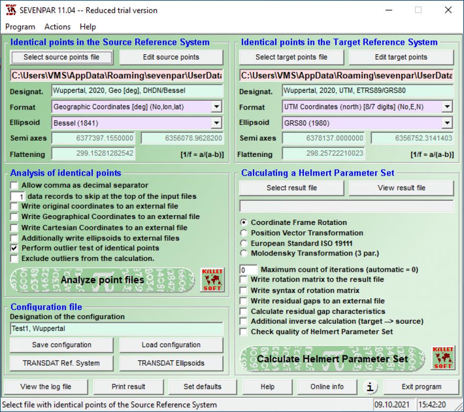 screenshot of program